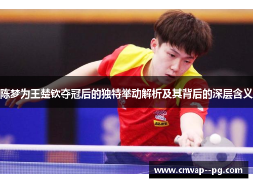 陈梦为王楚钦夺冠后的独特举动解析及其背后的深层含义